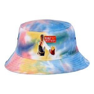 Donald Trump 2024 French Fry Make French Fries Great Again Tie Dye Newport Bucket Hat