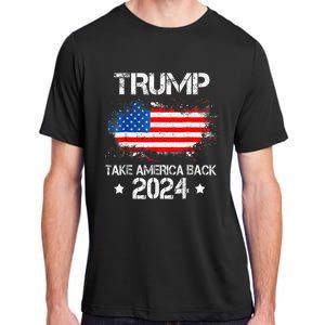 Donald Trump 2024 Take America Back American Flag Patriotic Adult ChromaSoft Performance T-Shirt