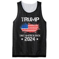 Donald Trump 2024 Take America Back American Flag Patriotic Mesh Reversible Basketball Jersey Tank