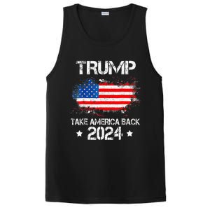 Donald Trump 2024 Take America Back American Flag Patriotic PosiCharge Competitor Tank