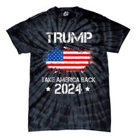 Donald Trump 2024 Take America Back American Flag Patriotic Tie-Dye T-Shirt