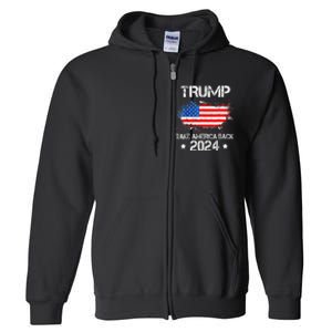 Donald Trump 2024 Take America Back American Flag Patriotic Full Zip Hoodie