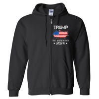 Donald Trump 2024 Take America Back American Flag Patriotic Full Zip Hoodie