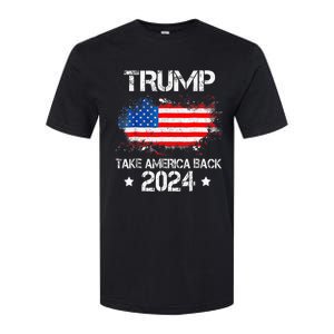 Donald Trump 2024 Take America Back American Flag Patriotic Softstyle CVC T-Shirt