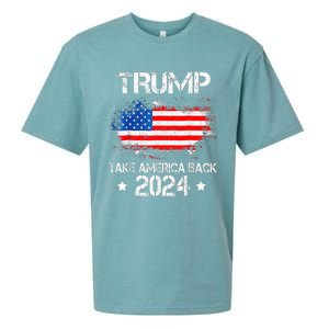 Donald Trump 2024 Take America Back American Flag Patriotic Sueded Cloud Jersey T-Shirt