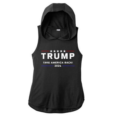 Donald Trump 2024 Take America Back Election The Return Ladies PosiCharge Tri-Blend Wicking Draft Hoodie Tank