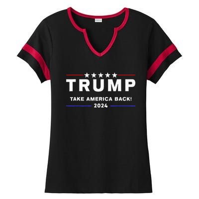 Donald Trump 2024 Take America Back Election The Return Ladies Halftime Notch Neck Tee