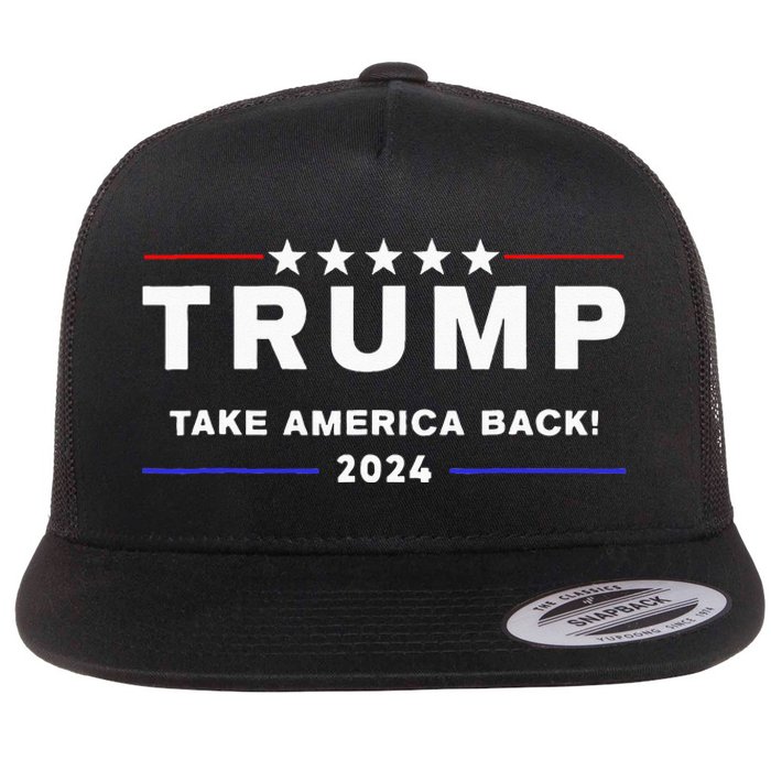 Donald Trump 2024 Take America Back Election The Return Flat Bill Trucker Hat