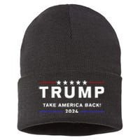 Donald Trump 2024 Take America Back Election The Return Sustainable Knit Beanie