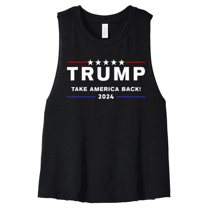 Donald Trump 2024 Take America Back Election The Return Women's Racerback Cropped Tank