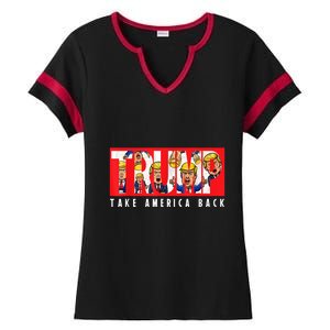 Donald Trump 2024 Take America Back Election The Return Ladies Halftime Notch Neck Tee