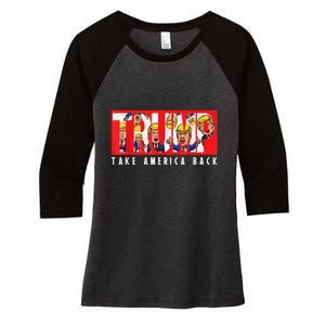 Donald Trump 2024 Take America Back Election The Return Women's Tri-Blend 3/4-Sleeve Raglan Shirt