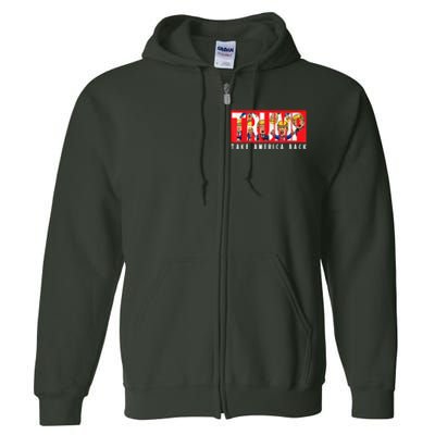 Donald Trump 2024 Take America Back Election The Return Full Zip Hoodie