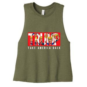 Donald Trump 2024 Take America Back Election The Return Women's Racerback Cropped Tank