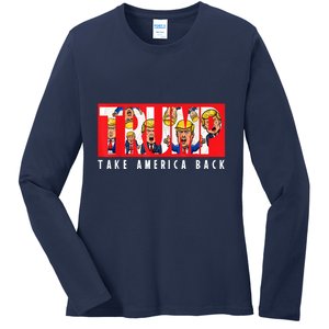 Donald Trump 2024 Take America Back Election The Return Ladies Long Sleeve Shirt