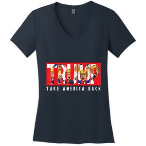 Donald Trump 2024 Take America Back Election The Return Women's V-Neck T-Shirt