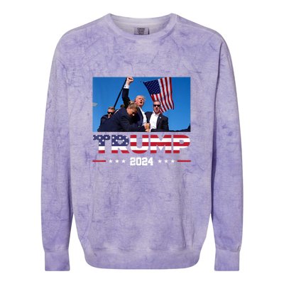 Donald Trump 2024 Survived Shot At Election Rally Gift Colorblast Crewneck Sweatshirt