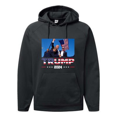 Donald Trump 2024 Survived Shot At Election Rally Gift Performance Fleece Hoodie