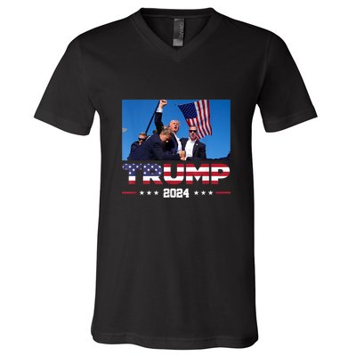 Donald Trump 2024 Survived Shot At Election Rally Gift V-Neck T-Shirt