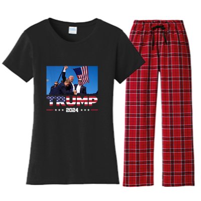 Donald Trump 2024 Survived Shot At Election Rally Gift Women's Flannel Pajama Set