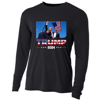 Donald Trump 2024 Survived Shot At Election Rally Gift Cooling Performance Long Sleeve Crew