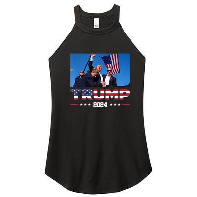 Donald Trump 2024 Survived Shot At Election Rally Gift Women’s Perfect Tri Rocker Tank