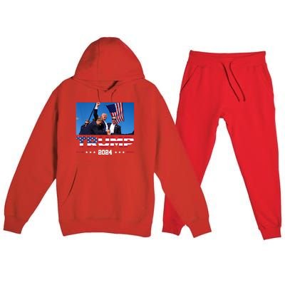 Donald Trump 2024 Survived Shot At Election Rally Gift Premium Hooded Sweatsuit Set