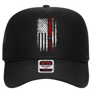 Donald Trump 2024 Take America Back American Flag Patriotic High Crown Mesh Back Trucker Hat