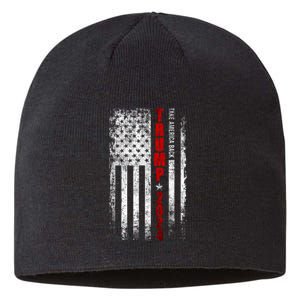 Donald Trump 2024 Take America Back American Flag Patriotic Sustainable Beanie