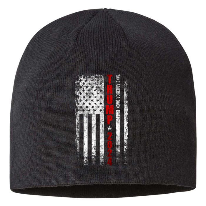 Donald Trump 2024 Take America Back American Flag Patriotic Sustainable Beanie