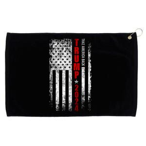 Donald Trump 2024 Take America Back American Flag Patriotic Grommeted Golf Towel