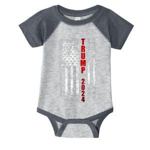 Donald Trump 2024 Take America Back American Flag Patriotic Infant Baby Jersey Bodysuit