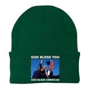 Donald Trump 2024 God Bless You God Bless America Knit Cap Winter Beanie