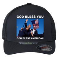 Donald Trump 2024 God Bless You God Bless America Flexfit Unipanel Trucker Cap