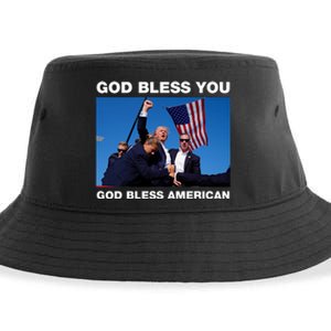 Donald Trump 2024 God Bless You God Bless America Sustainable Bucket Hat