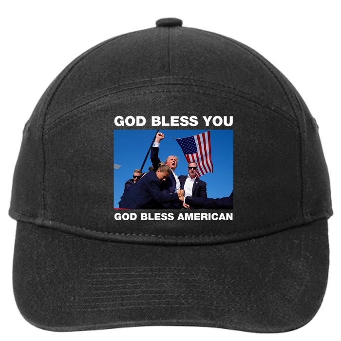 Donald Trump 2024 God Bless You God Bless America 7-Panel Snapback Hat