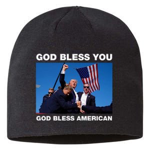 Donald Trump 2024 God Bless You God Bless America Sustainable Beanie