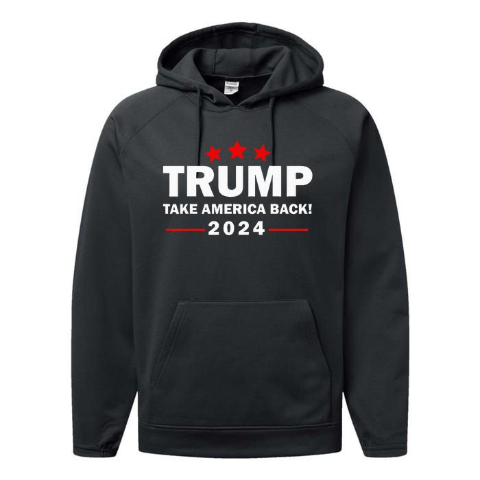 Donald Trump 2024 Take America Back Election 4th Of July Performance Fleece Hoodie