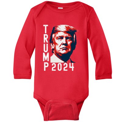 Donald Trump 2024 Take America Back Baby Long Sleeve Bodysuit