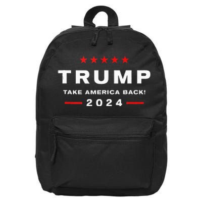 Donald Trump 2024 Take America Back Election The Return 16 in Basic Backpack