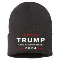 Donald Trump 2024 Take America Back Election The Return Sustainable Knit Beanie