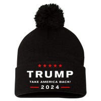 Donald Trump 2024 Take America Back Election The Return Pom Pom 12in Knit Beanie