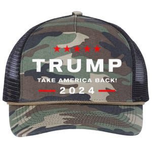 Donald Trump 2024 Take America Back Election The Return Retro Rope Trucker Hat Cap