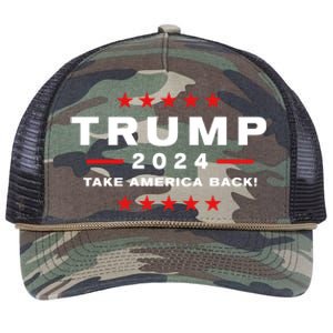 Donald Trump 2024 Take America Back Election Gift Retro Rope Trucker Hat Cap