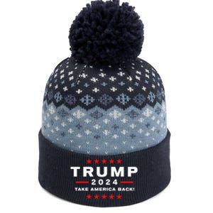 Donald Trump 2024 Take America Back Election Gift The Baniff Cuffed Pom Beanie