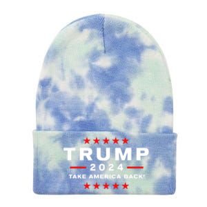 Donald Trump 2024 Take America Back Election Gift Tie Dye 12in Knit Beanie