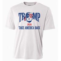 Donald Trump 2024 Take America Back American Flag Patriotic Cooling Performance Crew T-Shirt