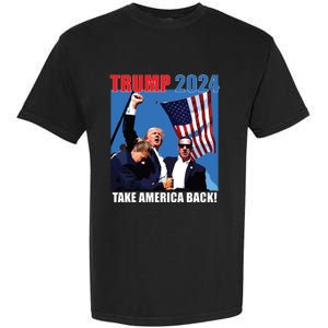 Donald Trump 2024 Take America Back American Flag Patriotic Garment-Dyed Heavyweight T-Shirt