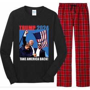 Donald Trump 2024 Take America Back American Flag Patriotic Long Sleeve Pajama Set