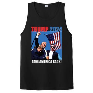 Donald Trump 2024 Take America Back American Flag Patriotic PosiCharge Competitor Tank